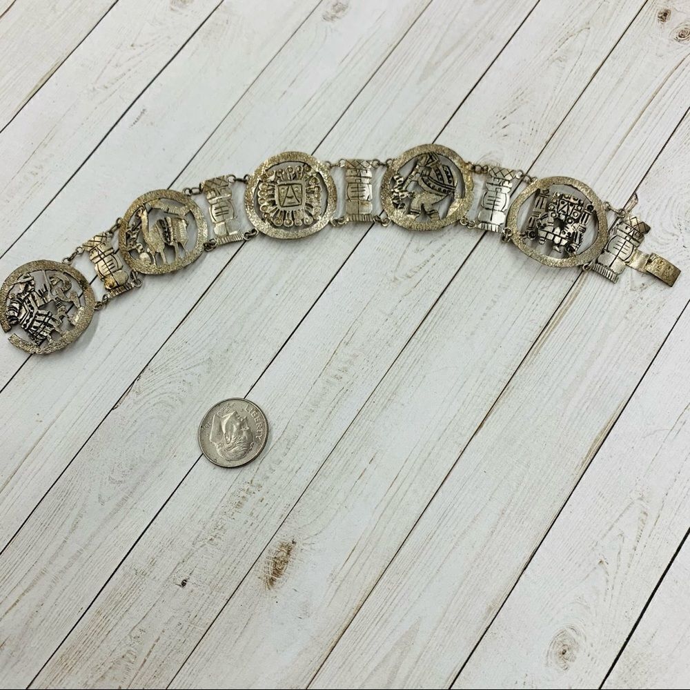 Silver Tribal Panel Bracelet‎